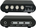 TENEALAY 4 in 1 Out / 1 in 4 Out AUX 3.5mm Stereo Audio Input Signal Source Switcher, 4-Way Switch Selector Splitter Box M41
