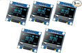 5PCS 0.96 Inch OLED I2C IIC Display Module 128x64 Pixel SSD1306 Mini Self-Luminous OLED Screen Board for Arduino Raspberry Pi (5Pcs-White)