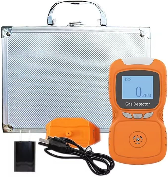 XLA Alert Clip Single Gas H2S Monitor, H2S Monitor Digital H2S Monitor, Clip-on 0~100ppm H2S Gas Detector with Voice, Vibration, Red Indicator Alarms,for Various Working environments