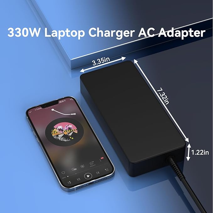 OSISZI 330W ADP-330GB D Laptop Charger Compatible with MSI Titan 18 HX Titan GT77 HX A2X A14V Vector 16 17 GP76 HX AI 16" 400 Gaming Raider 18 A18 HX AI 18“ GE68HX GE78HX RTX5090 Power AC Adapter