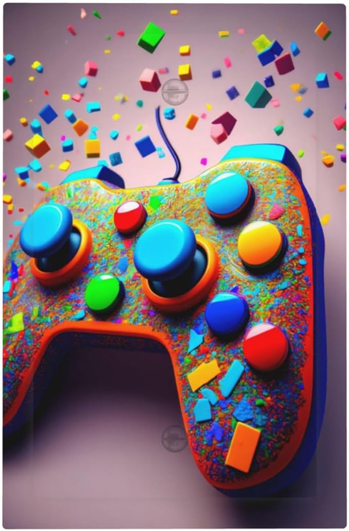 Bvtewkhz Game Controller No Device Single Blank Decorative Light Switch Covers Electrical Faceplate Switch Plates for Bathroom Kitchen Home
