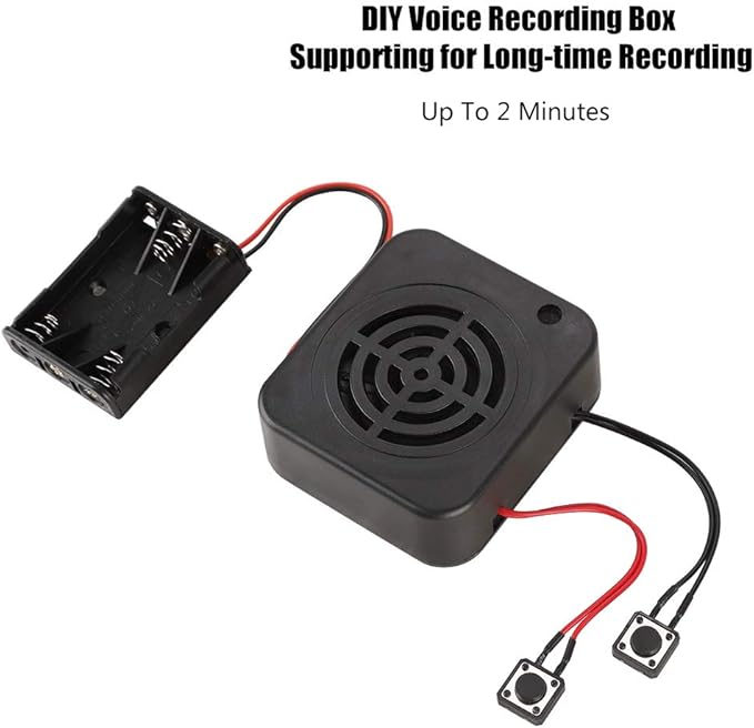 Voice Recording Box, 2/4 Minutes 3W DIY Personalized Practical with 2 Control Buttons Clear Sound for Stuffed Animals/Gift/Toy Message Recording Module(#1)