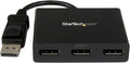 StarTech.com 3-Port DisplayPort 1.2 Splitter, DisplayPort to 3x DP Multi-Monitor Adapter, Dual 4K 30Hz and 1080p 60Hz Computer MST Hub, Windows Only (MSTDP123DP)