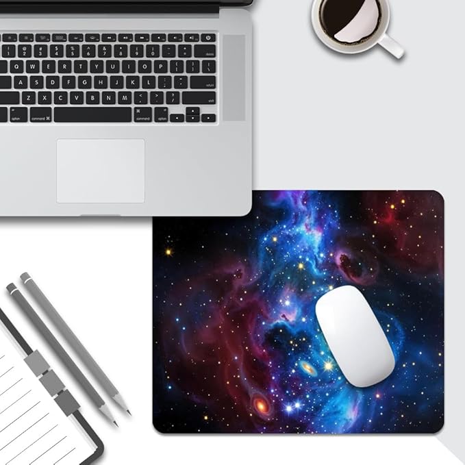 Shiny Blue Square Mouse pad, Texture, Waterproof, Anti Slip Rubber Base, Computer Mouse pad, Laptop Mouse pad