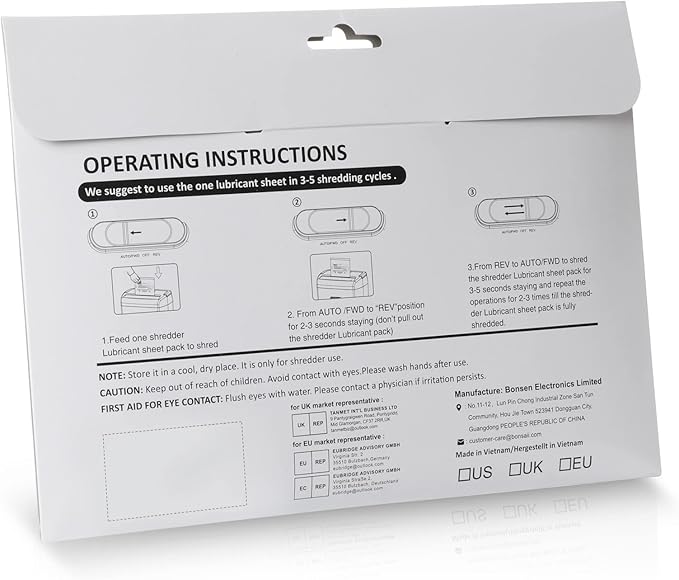 Bonsaii Paper Shredder Lubricant Sheets, 24-Pack (8.4 x 5.9 inch/Piece)