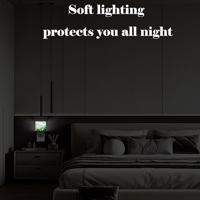 FSHVQKD Mountain Forest Landscape Painting Night Light,Plug Into Wall Decor for Stairway,Hallway,Kitchen,Dusk to Dawn Sensor Nightlights for Boys/Girls/Women/Men Room Gifts