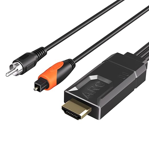 YEUGICEO 192KHz eARC ARC to Optical SPDIF Coaxial Audio Converter for TV,ARC to Optical Audio Extactor Cable,CEC Volume Control,Support PCM2.0/Dolby5.1/DTS 5.1, 4.9 Ft