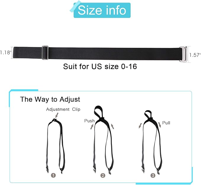 JASGOOD Women No Show Stretch Belt Elastic Web Strap Belt with Flat Buckle for Jeans Pants Dresses