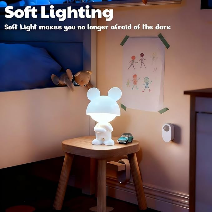 ShonlPin Night Light for Kids,Rechargeable Table Lamp,Touch Lamps for Nightstand,Dimmable,Breastfeeding,Baby Nursery,Sleep Aid,Cute Decor Gifts Stuff for Baby Toddler Boys Girls Christmas Birthday