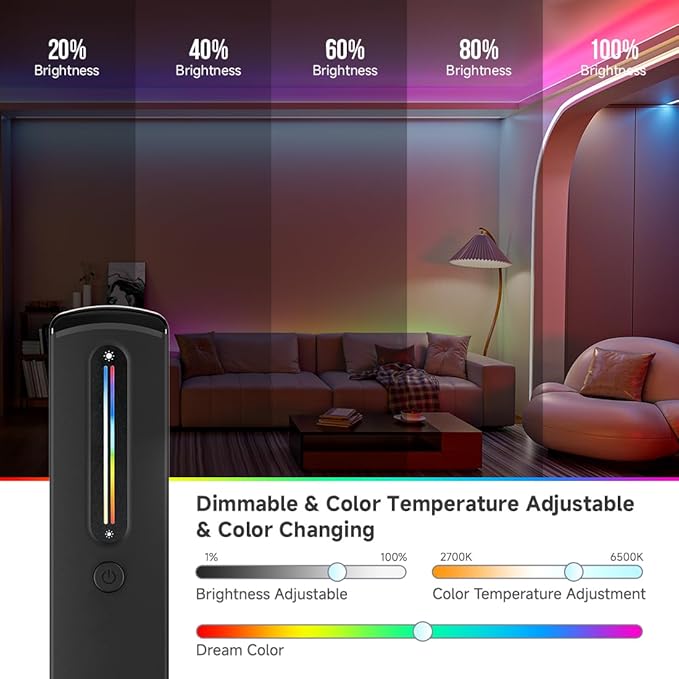 BTF-LIGHTING RC09RFB & C03RF RF 2.4GHz Wireless Tuya Controller Kit Color Adjustment,Dim Brightness,Sensitive Touch Slide Control for PWM (+ R G B) 4PIN SMD FCOB RGB LED Strip DC5V DC12V DC24V