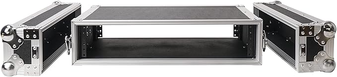 Sound Town 2U PA/DJ Rack/Road Case, 2-Space, with 16” Rackable Depth, Plywood, Metal Ball Corners - Pro Tour Grade (STRC-2U)