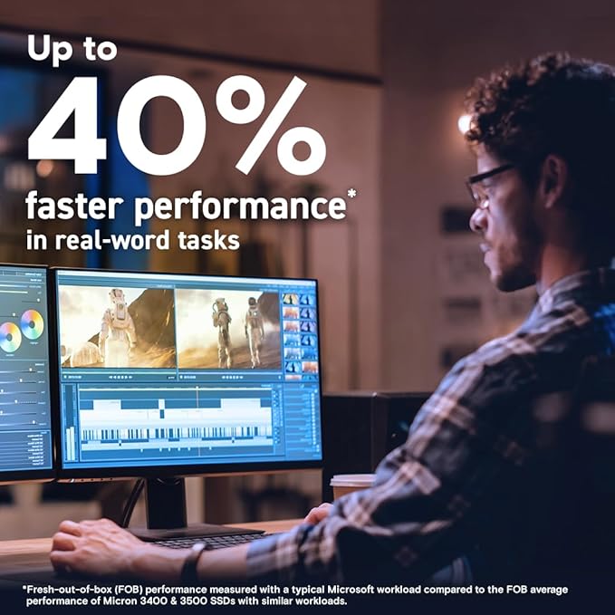 Crucial T705 PCIe Gen5 NVMe 4TB SSD, Up to 14,100MB/s, TLC NAND, Intel & Ryzen Compatible, for Hardcore Gaming & High-Speed Storage, Solid State Drive, Includes 1Mo Adobe CC – CT4000T705SSD3