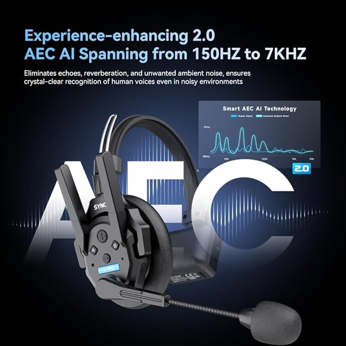 SYNCO XTALK XPro9 Wireless Intercom Headset System 2.4 GHz 1640FT/500M Long Distance Range Full Duplex for 9 Person Communication with Noise Cancellation for Live Show Stage Performance Movie Shoot