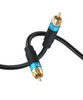 BlueRigger RCA Audio Subwoofer Cable (25FT, Dual Shielded, Gold Plated RCA Connectors) – for Subwoofer, Amplifier, Home Theater