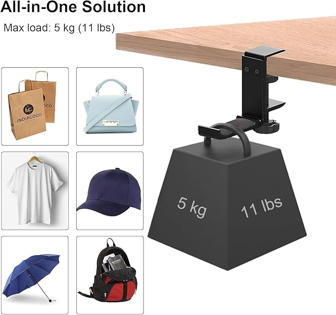 tempsnug Aluminum Headphone Stand Hanger Foldable with Cable Organizer Headset Holder, Non-Slip Desk Hook Space Save Universal Headphone Mount