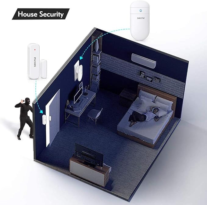 SECRUI Door Chime, Door Open Sensor Chime for Business/Home When Entering, Adjustable Volume, Easy Installation, 400ft Range, 52 Chimes, M508+D7