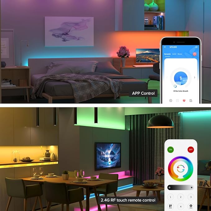 BTF-LIGHTING SP630E Bluetooth Controllers 4 Zones 2.4GHz RF RB4 Remote Kit Support FCOB COB SMD PWM RGBCCT RGBWW LED Strip DC5V DC12V DC24V
