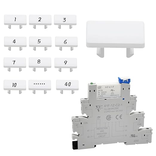 40Pcs Socket Maker, Small White Labels for Relay Socket Base 41F-1Z-C2 6Amp can Write Any Word or Make Some Product Marking