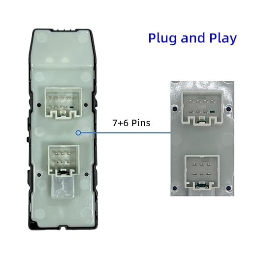 04602780AA Power Window Switch Control Compatible with Dodge Avenger Charger Caliber Magnum Ch'rysler 200 300 Sebring J'eep Compass Patriot Mitsubishi Replace OE 4602780AA Left Front Driver Side