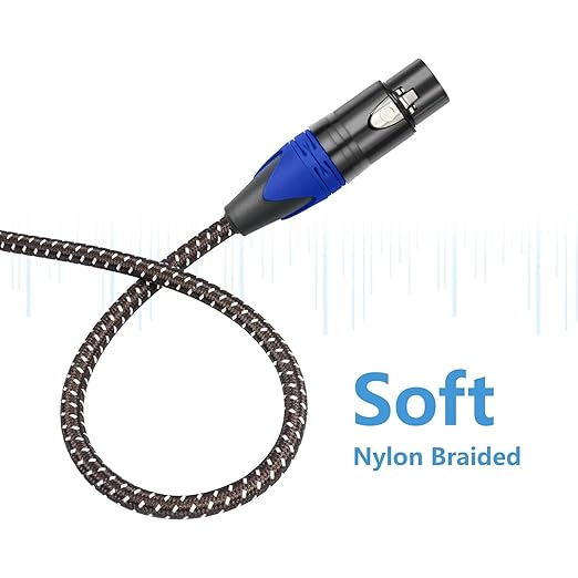 Smithok 2Pack 1/4" to XLR Cable,Heavy Duty Nylon Braided,Gold Plated Plug,Balanced 1/4" TRS (Quarter Inch 6.35mm) to 3pin XLR Female Patch Cable, Microphone Cable, for Speaker,Mixer-6.6ft