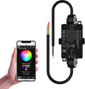 WeGoIOT Waterproof ESP32 WLED Controller with Mic , Project for Pool Boat Landscape Outdoor Lights IP65 Dynamic RGB IC DIY Lighting WiFi APP Control for WS2812B DC5-24V RGBW LED Controller (1 Channel)
