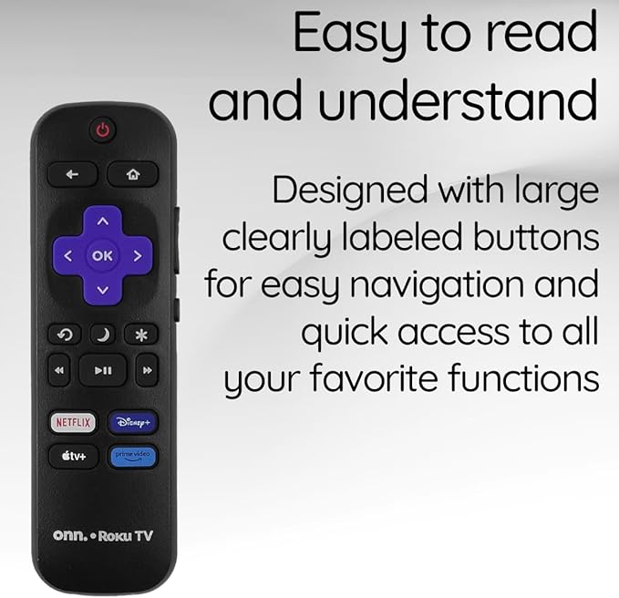 Remote Control with Shortcut Buttons and Volume Keys, Replacement for Roku Streaming Players and TVs (Netflix, Disney+, Apple TV & Prime Video)