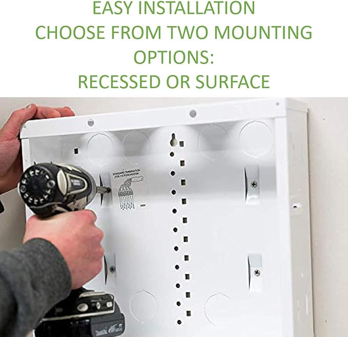 On-Q 42" Structured Media Enclosure with Hinged Cover Lock, 20 Gauge CRS, Versatile Mounting