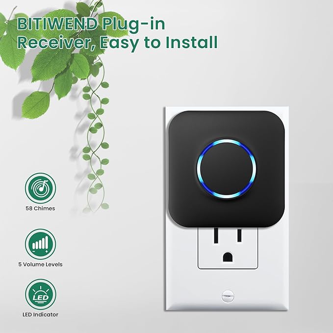 Wireless Driveway Alarm, Outdoor Weatherproof Motion Sensor & Detector with 600ft Range, Microwave Infrared Home Security Alert System for Driveway/Garage/Indoor/Outdoor (1 Receiver+2 Sensors)