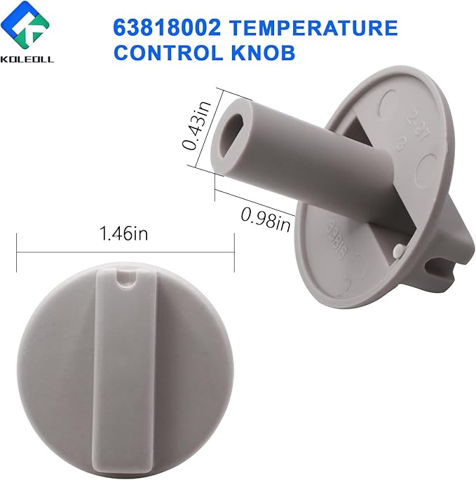 KOLEOLL 2 pcs 63818002 Temp Control Knob Replacement for TPI63818002