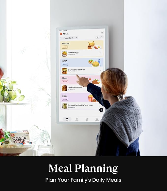 Cozyla Digital Calendar+ 2: 32 inch Wall Planner Touch Screen Chore Chart Customize Dashboard Smart Electronic Calendar for Family Schedules Meal Planner Support Any Google Play App Wall Mount White