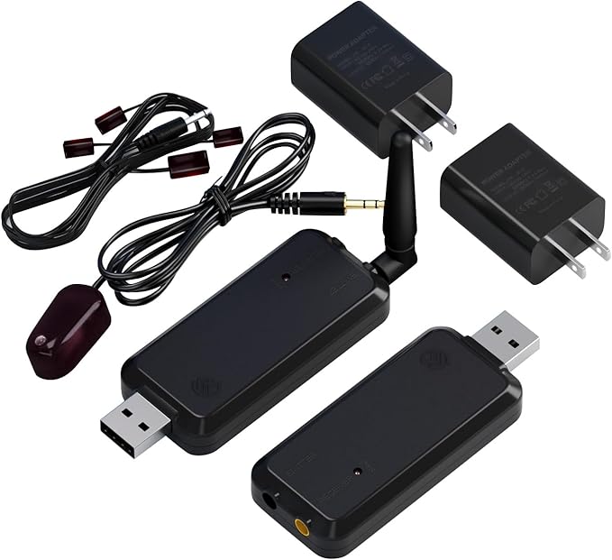 SPENFiLY Wireless Infrared Remote Control Extender, Infrared Repeater Kit, Infrared Remote Control Wireless Connection Home Appliances Compatible with Multiple Infrared Devices (Control of 4 Devices)