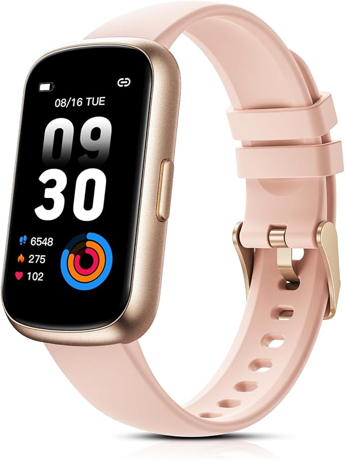 TIFOZEN Fitness Tracker for Women Men, Smart Watch Band with 24/7 Heart Rate Blood Oxygen Sleep Monitor, Calories Step Tracker Pedometer 3ATM Waterproof Activity Tracker for Android iOS, Pink