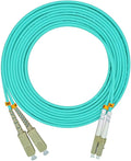Jeirdus 50Meters 160ft LC to SC Duplex 50/125 10G OM3 Multi-Mode Fiber Optic Cable Jumper Optical Patch Cord LC-SC