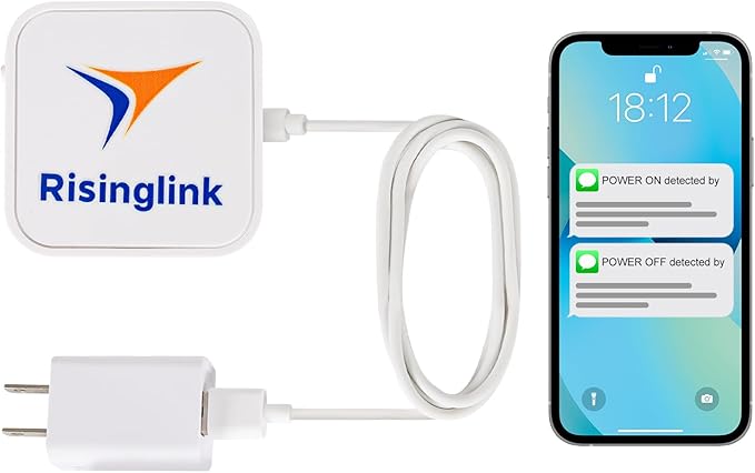 Risinglink Power Failure Alarm, Power Failure Detector, with Text Message, Email, and Audio Alerts(2nd Generation)