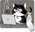 Cat (2) Square Mouse pad, Texture, Waterproof, Anti Slip Rubber Base, Computer Mouse pad, Laptop Mouse pad