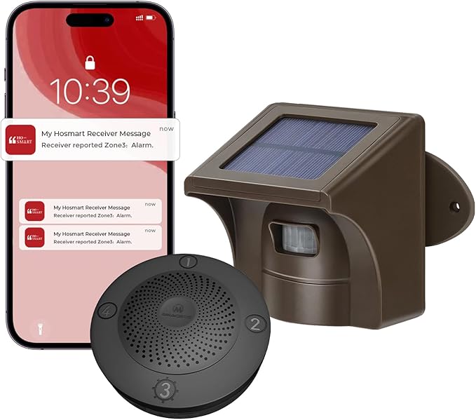 eMACROS Pro 3 Solar Driveway Alarm with App, 1/2 Mile Range, Wireless Outdoor Weatherproof Motion Sensor & Detector, Idea Gifts for Christmas