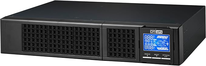 OPTI-UPS DS1000E-RM (Tower/Rackmount) (1000VA / 1000W) Online Double Conversion Uninterruptible Power Supply, Pure Sine Wave, UPS Battery Backup, Surge Protection