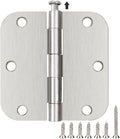 30 Pack Satin Nickle Door Hinges Brushed 3.5 Inch Interior Rounded 5/8" Radius 3-1/2" Flat Iron Hinge Hardware House Bifold Table Farmhouse Bedroom Office Living Room Decor 3½" Accessories for Doors