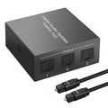 3 Port Toslink Splitter with Optical Cable (1 In 3 Out) Premium Quality Digital Optical Audio Splitter Aluminum Alloy SPDIF Toslink Fiber Audio Splitter Support Dolby Digital DTS 5.1 PCM Stereo LPCM