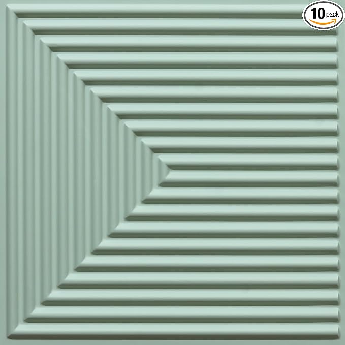From Plain To Beautiful In Hours 9004 Depth Tier PVC 12 in x 12 in Peel and Stick Wall Panels (Covers / 10 sq.ft), Edge Water, 10 Piece
