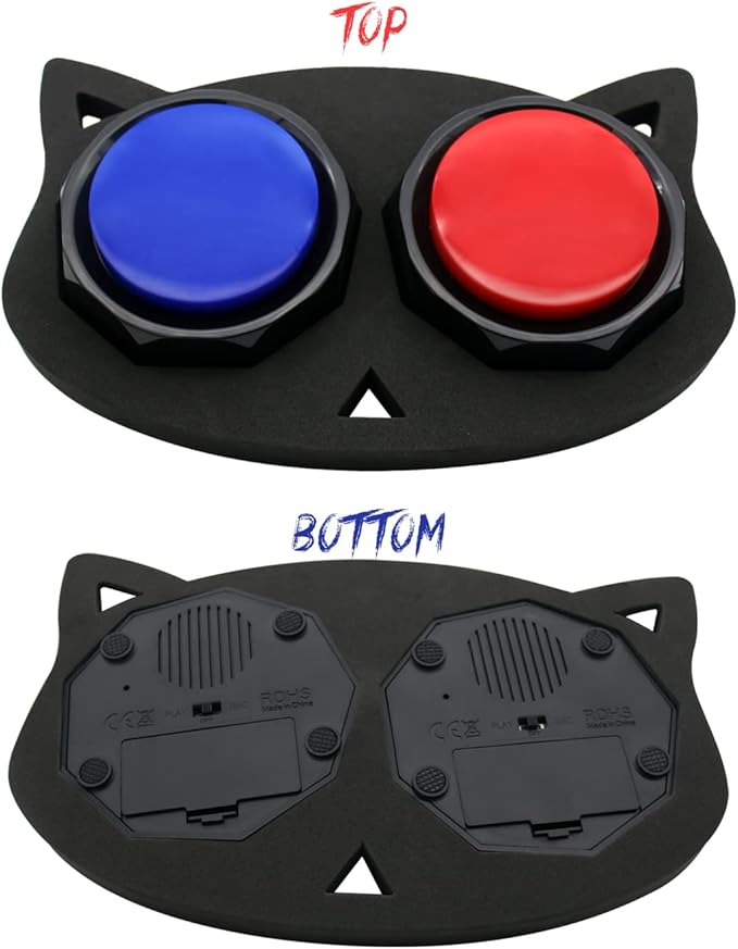 ANLIKY Dog Communication Sound Buttons with Mat, 30 Scene Training Stickers,15 Custom Stickers, Training Instructions, Material Safety, Contains AAA Batteries
