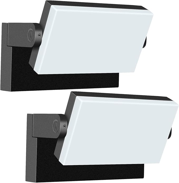 rosykite 60W LED Outdoor Wall Lights with 360°Rotation, Flood Lights Outdoor 5000K 4000K 3000K 3 Colors Changeable,Outside Sconce Security Lights for Garage Barn Front Porch