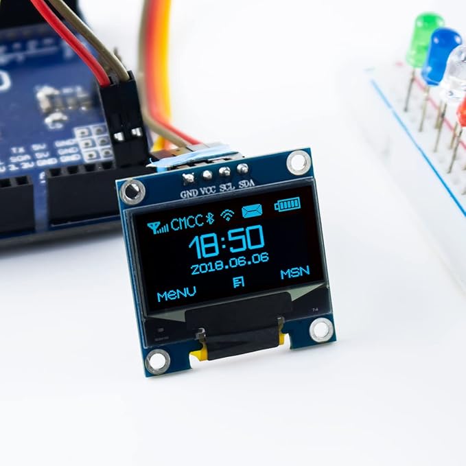 Hosyond 5 Pcs 0.96 Inch OLED I2C IIC Display Module 12864 128x64 Pixel SSD1306 Mini Self-Luminous OLED Screen Board Compatible with Arduino Raspberry Pi (Blue)