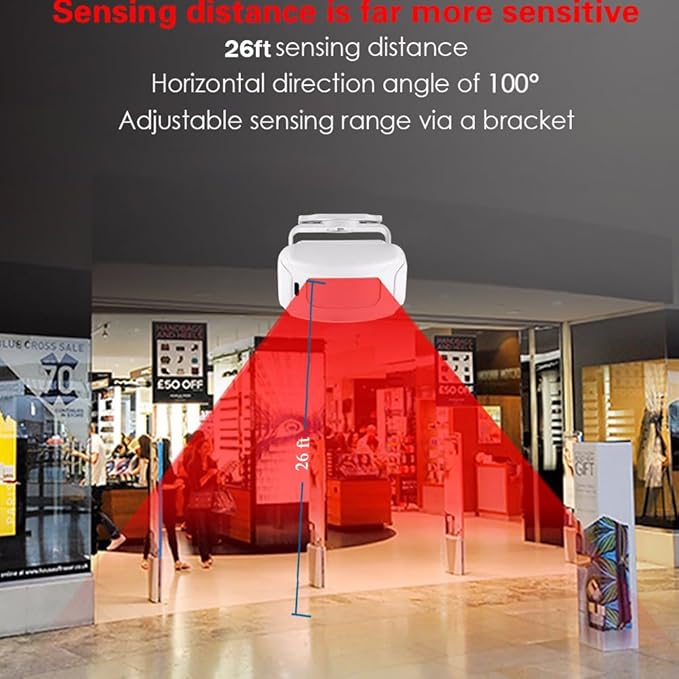 HENDUN Motion Sensor Door Bells Chime for Business, Commercial Ring Doorbell, Retail Welcome Door Sensor Buzzer, Sleepwalker Elderly Safety Monitor, Pir Motion Detector Alarm System House Indoor