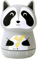 NUOSWEK Mechanical Kitchen Timer - Cute Animal Wind Up 60 Minutes Manual Countdown Timer for Kids, Classroom, Home, Study and Cooking - Grey Raccoon