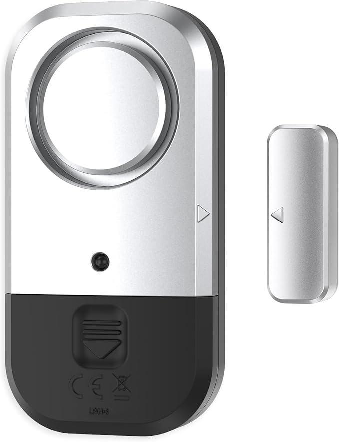 ANKOSHUN Door Window Alarm Sensors - Door Alarms for Kids Safety, Door Alarms for Home Security, for Home, Office, Store, Garage, Dorm Room, Apartment, RV, Silver Gray, 6 Pack
