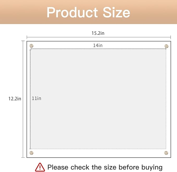 Kalami 3 Pack 11x14 Acrylic Wall Mount Picture Frame Self Adhesive, Floating Frameless Clear Photo Frame for Diploma Certificate Degree Document Display Gallery Wall-Full Frame Size 12.4x15.4
