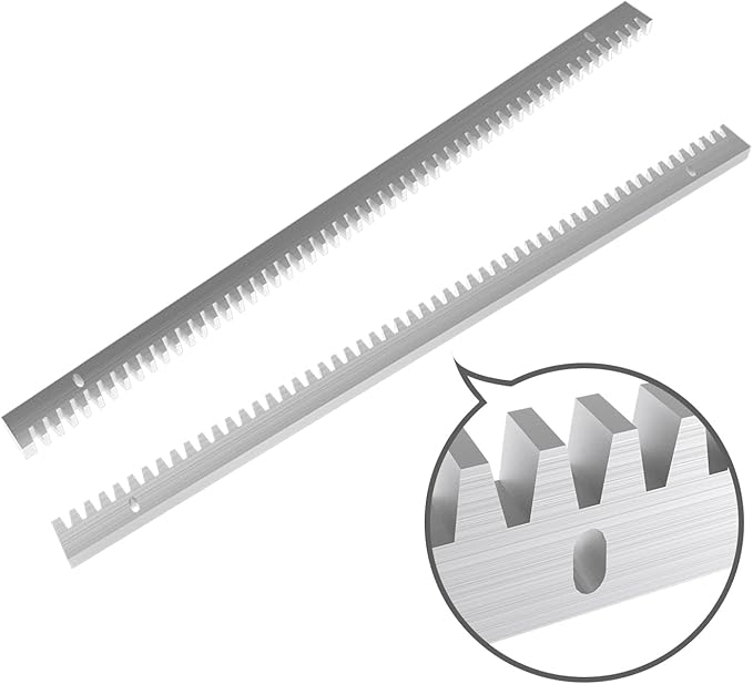 Blütezeit Galvanized Steel Gear Rack 8mm Thickness 1.64ft 2 Pieces Including Mounting Hardware Total 3.28 Feet Teeth Track for Sliding Gate Operator