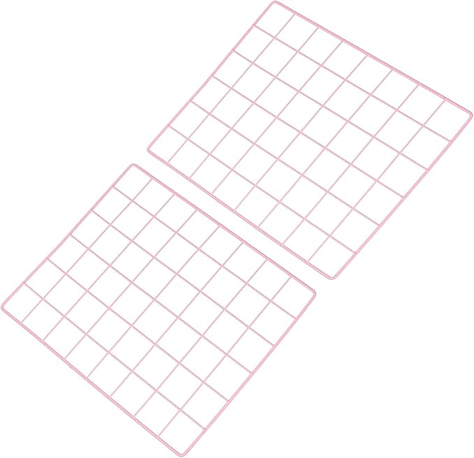 PATIKIL 12"x16" Wire Grid Panel, 2 Pack Board Photo Pictures Memo Display Grid Panels Hanging Organizer Wall Decorative Panel for Home Office Wedding, Pink