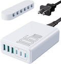 USB C Fast Charger, 105W GaN 6-Port Desktop USB Charging Station Hub, USB C Charger Block Wall Charger for iPhone 17/16/15/14/13/12/11, iPad, Samsung and More (Cable Organizer Included)